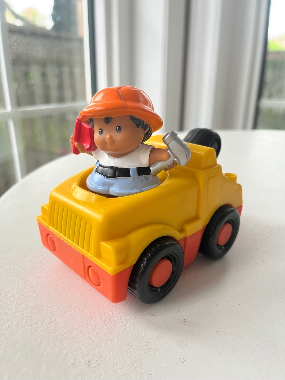 Little People Yellow and Orange Tow Truck & mechanic